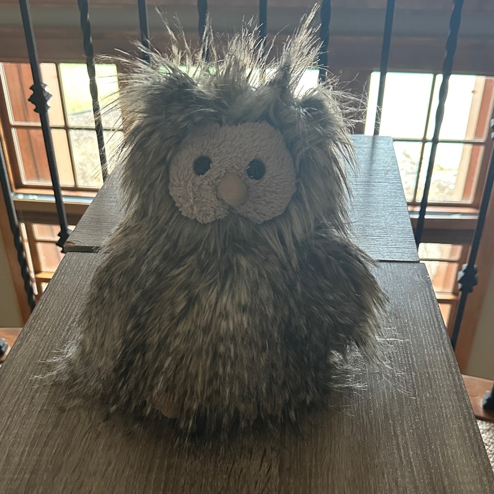 Jellycat owl stuffed animal.